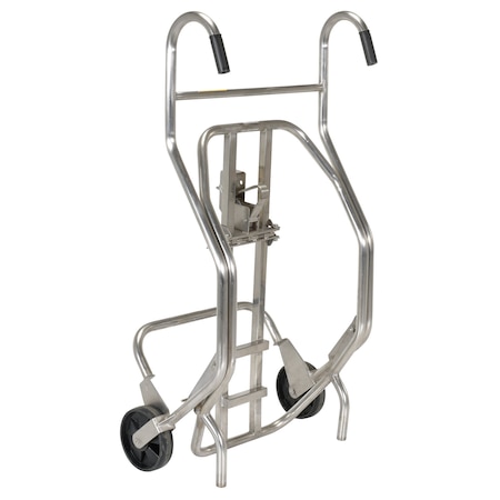 Vestil Silver Stainless Steel Deluxe Drum Truck 1000 lb Capacity DBT-SS-DLX